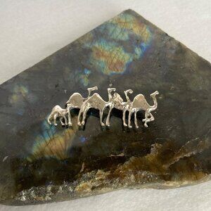 Sterling Silver 925 2" Camel Brooch Pin Animal Safari Jewelry Brooch